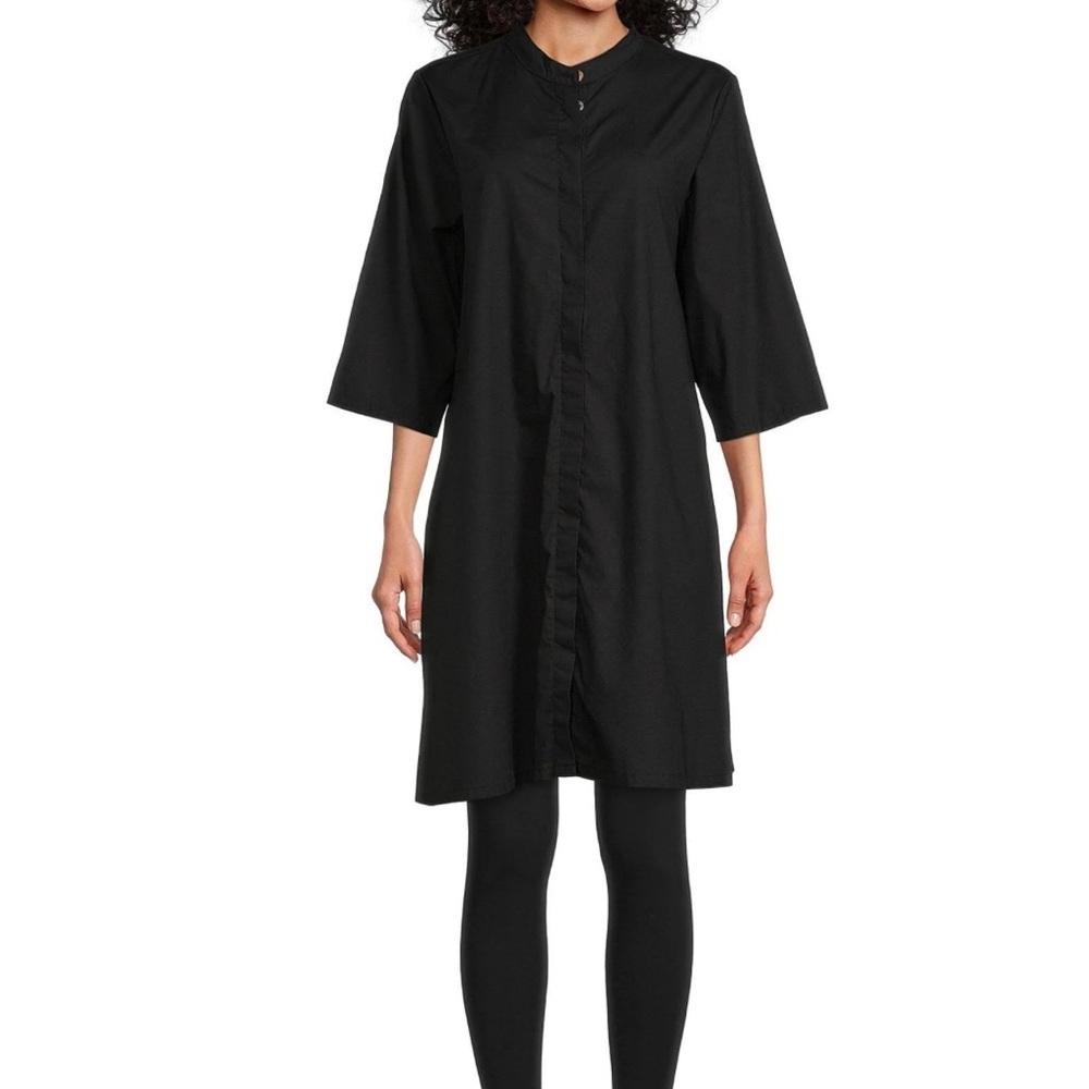 Bryn Walker Winona Cotton Poplin Mandarin Collar 3/4 Sleeve Pocketed Tunic NWT